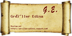 Gröller Edina névjegykártya